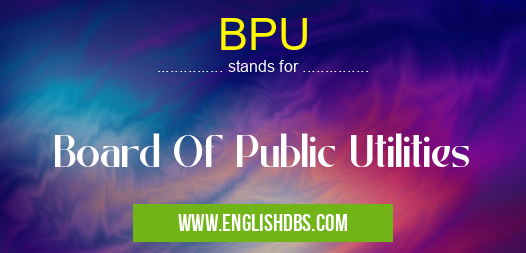 BPU means Board Of Public Utilities BPU