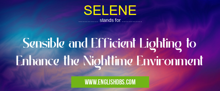 SELENE means Sensible and Efficient Lighting to Enhance the Nighttime Environment SELENE