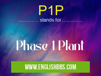 P1P means Phase 1 Plant P1P