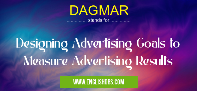 DAGMAR means Designing Advertising Goals to Measure Advertising Results DAGMAR