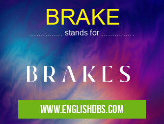 BRAKE means B R A K E S BRAKE