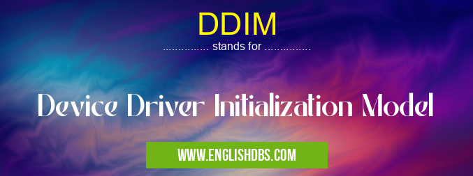 DDIM means Device Driver Initialization Model DDIM