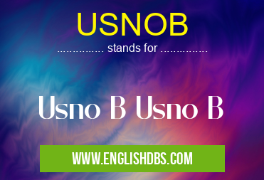 USNOB means Usno B Usno B USNOB