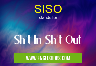 SISO means Sh*t In Sh*t Out SISO