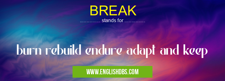 BREAK means burn rebuild endure adapt and keep BREAK