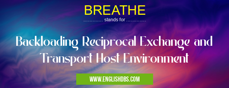 BREATHE means Backloading Reciprocal Exchange and Transport Host Environment BREATHE
