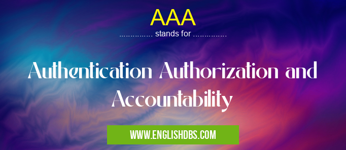 AAA means Authentication Authorization and Accountability AAA