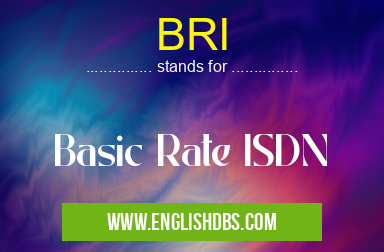 BRI means Basic Rate ISDN BRI