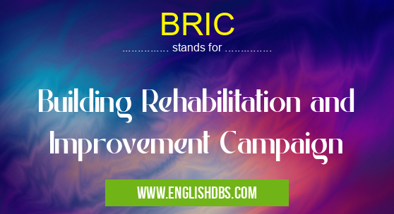 BRIC means Building Rehabilitation and Improvement Campaign BRIC