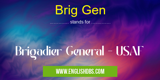 Brig Gen means Brigadier General - USAF Brig Gen