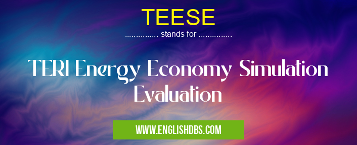 TEESE means TERI Energy Economy Simulation Evaluation TEESE