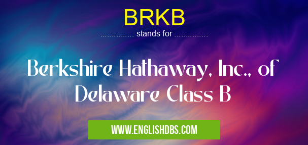 BRKB means Berkshire Hathaway, Inc., of Delaware Class B BRKB