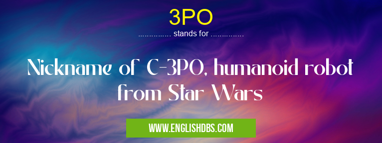 3PO means Nickname of C-3PO, humanoid robot from Star Wars 3PO