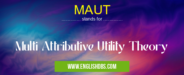 MAUT means Multi Attributive Utility Theory MAUT
