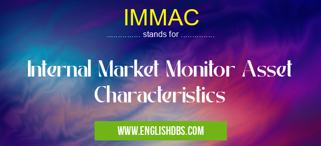 IMMAC means Internal Market Monitor Asset Characteristics IMMAC