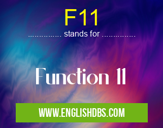 F11 means Function 11 F11