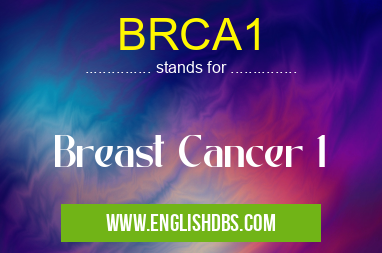 BRCA1 means Breast Cancer 1 BRCA1