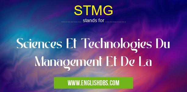 STMG means Sciences Et Technologies Du Management Et De La STMG