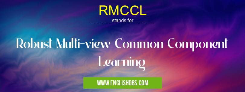 RMCCL means Robust Multi-view Common Component Learning RMCCL