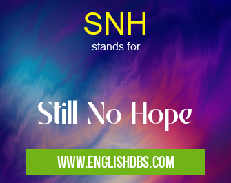 SNH means Still No Hope SNH