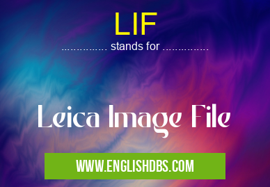 LIF means Leica Image File LIF