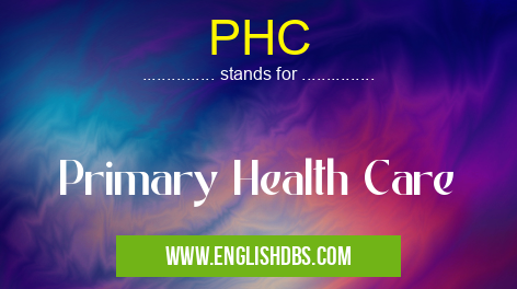PHC means Primary Health Care PHC