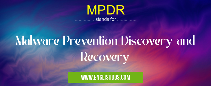 MPDR means Malware Prevention Discovery and Recovery MPDR