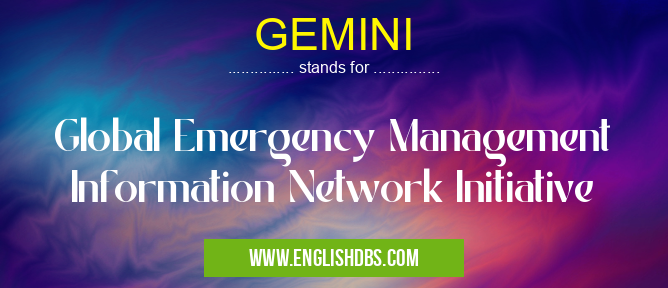 GEMINI means Global Emergency Management Information Network Initiative GEMINI