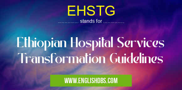 EHSTG means Ethiopian Hospital Services Transformation Guidelines EHSTG