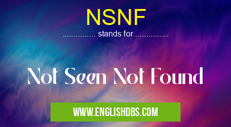 NSNF means Not Seen Not Found NSNF