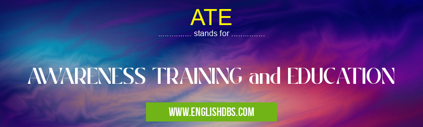 ATE means AWARENESS TRAINING and EDUCATION ATE