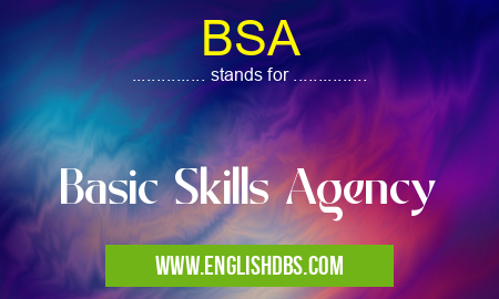 BSA means Basic Skills Agency BSA