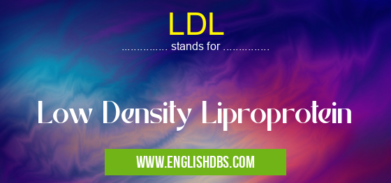 LDL means Low Density Liproprotein LDL