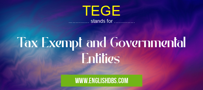 TEGE means Tax Exempt and Governmental Entities TEGE