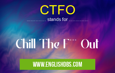 CTFO means Chill The F*** Out CTFO