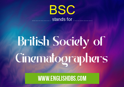 BSC means British Society of Cinematographers BSC