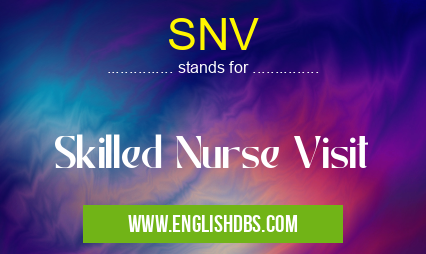 SNV means Skilled Nurse Visit SNV