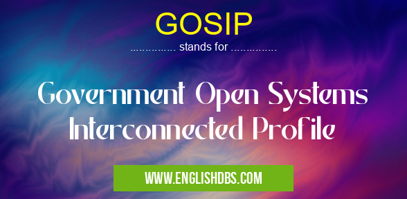 GOSIP means Government Open Systems Interconnected Profile GOSIP