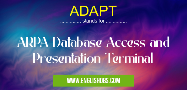 ADAPT means ARPA Database Access and Presentation Terminal ADAPT