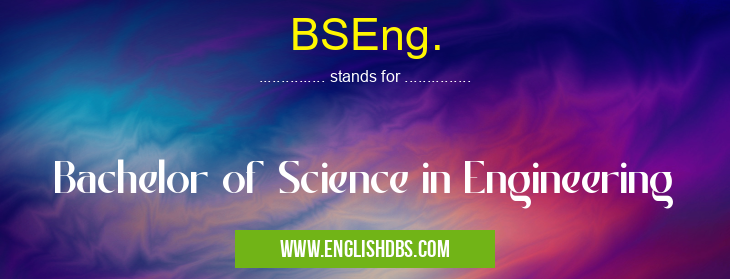 BSEng. means Bachelor of Science in Engineering BSEng.