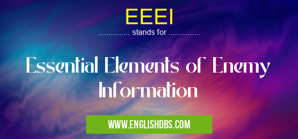 EEEI means Essential Elements of Enemy Information EEEI
