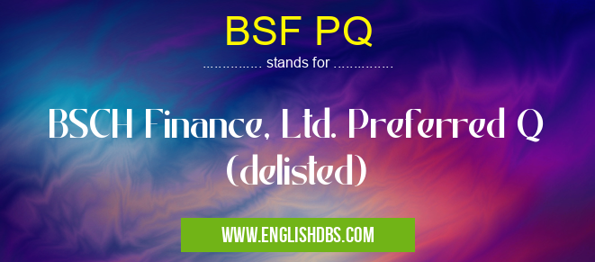 BSF PQ means BSCH Finance, Ltd. Preferred Q (delisted) BSF PQ