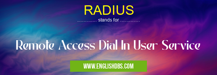 RADIUS means Remote Access Dial In User Service RADIUS