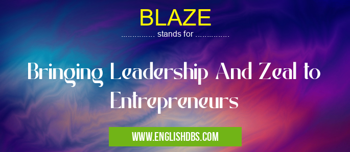 BLAZE means Bringing Leadership And Zeal to Entrepreneurs BLAZE