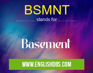 BSMNT means Basement BSMNT