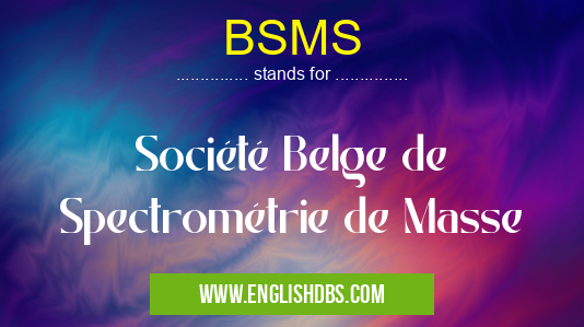 BSMS means Société Belge de Spectrométrie de Masse BSMS