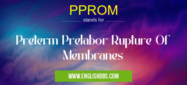 PPROM means Preterm Prelabor Rupture Of Membranes PPROM
