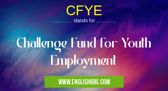 CFYE means Challenge Fund for Youth Employment CFYE