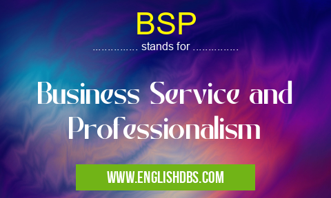 BSP means Business Service and Professionalism BSP