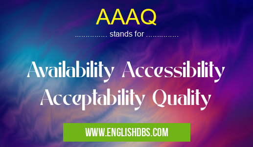 AAAQ means Availability Accessibility Acceptability Quality AAAQ